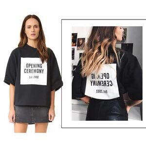 Opening Ceremony Logo Cut Off Sweatshirt in Black size Medium